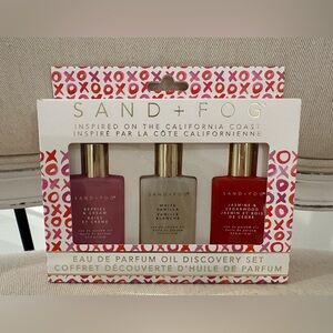 Sand + Fog Discovery Set Berries Cream, White Vanilla, Jasmine Cedarwood NWT
